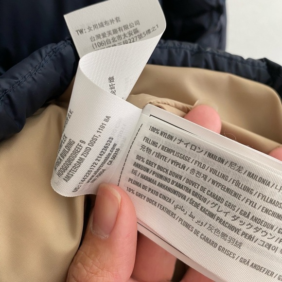 Abercrombie & Fitch Women's Small Quilted Puffer Hooded Jacket Navy Winter Fall - Picture 10 of 11